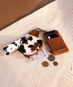 Wrangler Cow-Print Card Holder and Wallet Set