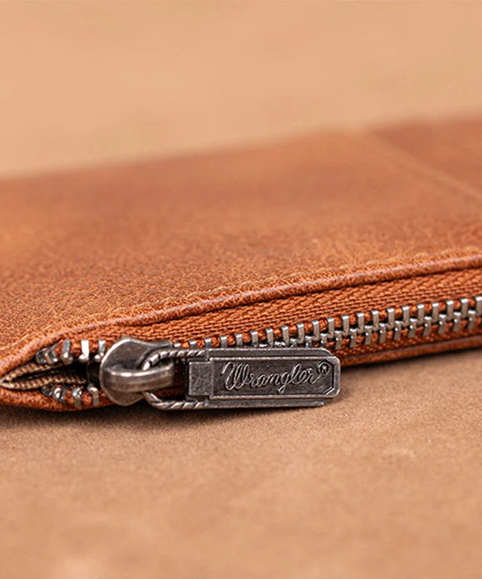 Wrangler Cow-Print Card Holder and Wallet Set