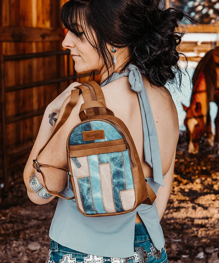 Wrangler Denim-textured Sling Bag