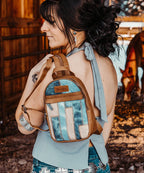 Wrangler Denim-textured Sling Bag