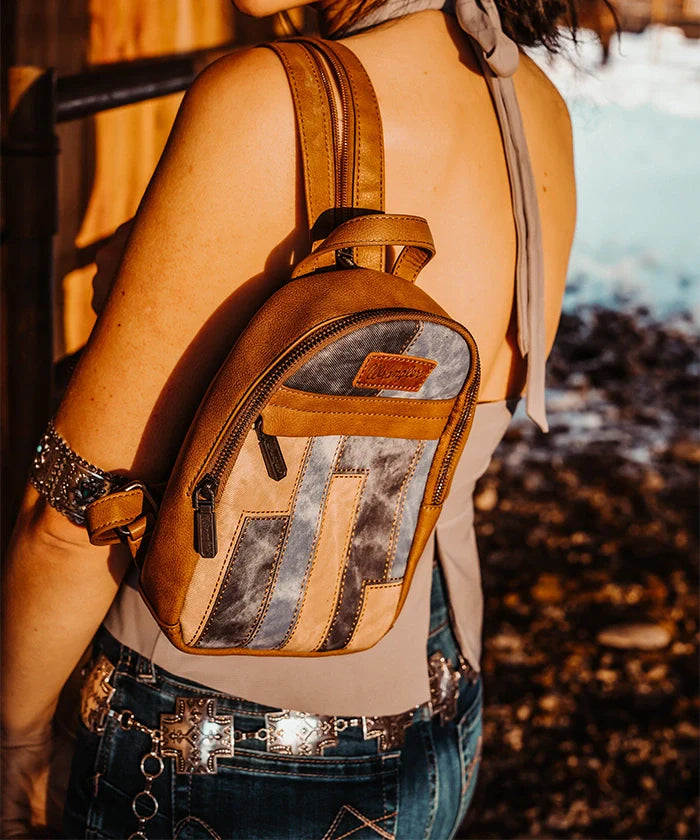 Wrangler Denim-textured Sling Bag