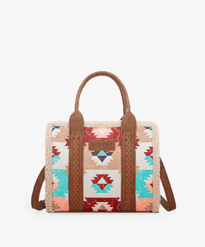 Wrangler Aztec Sherpa Trim Crossbody Purse Collection