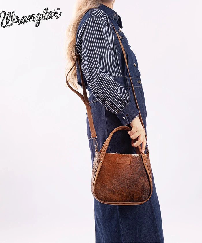 Wrangler Genuine Hair-On Cowhide Tote Bag