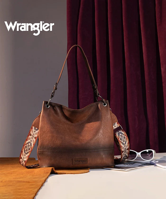 Wrangler Vegan Leather Crossbody Hobo Bag