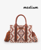 Wrangler Aztec Print Whipstitch Canvas Tote Bag Collection
