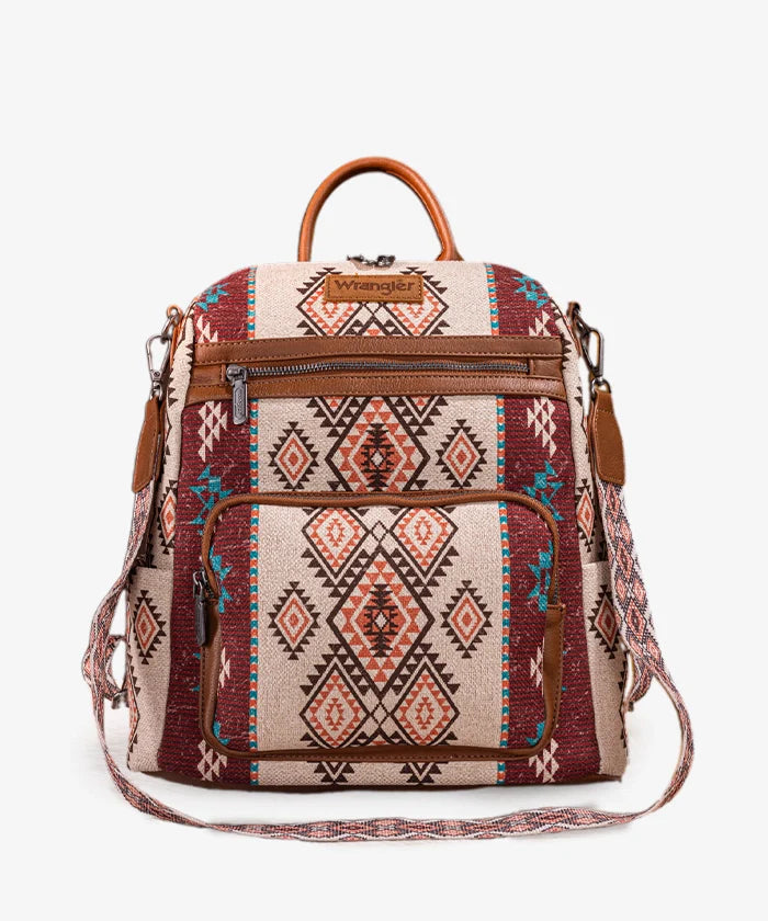 Wrangler Aztec Print Canvas Backpack