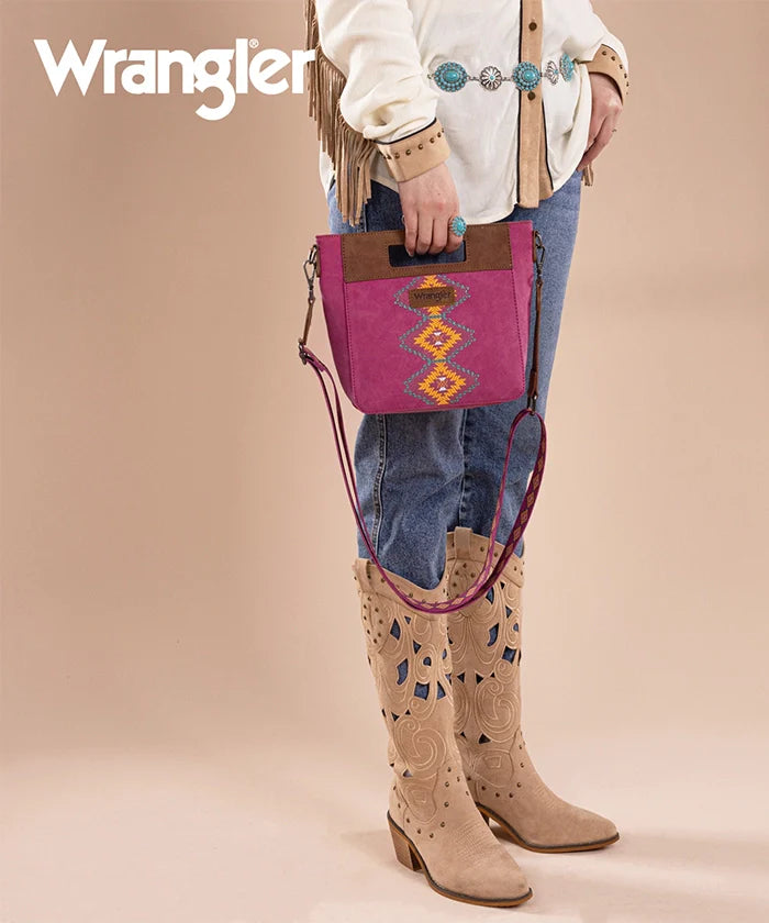 Wrangler Aztec Embroidered Crossbody Bag