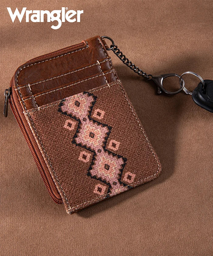 Wrangler All-over Aztec Print Mini Zip Card Case