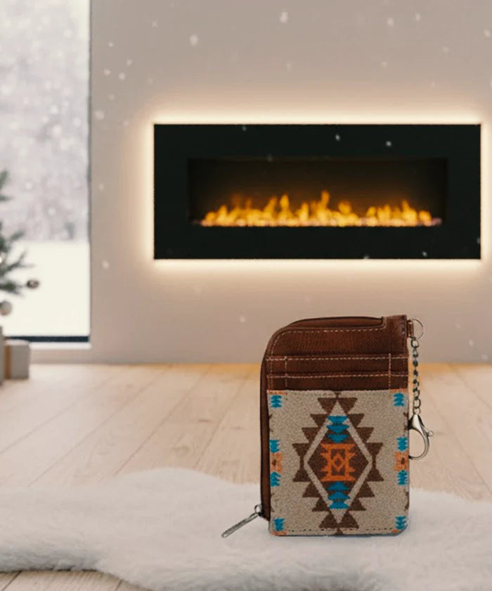 Wrangler All-over Aztec Print Mini Zip Card Case