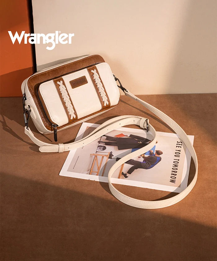 Wrangler Whipstitch Leather Crossbody Purse
