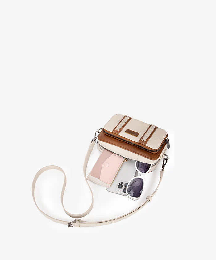 Wrangler Whipstitch Leather Crossbody Purse