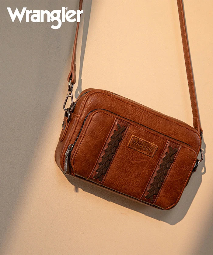 Wrangler Whipstitch Leather Crossbody Purse