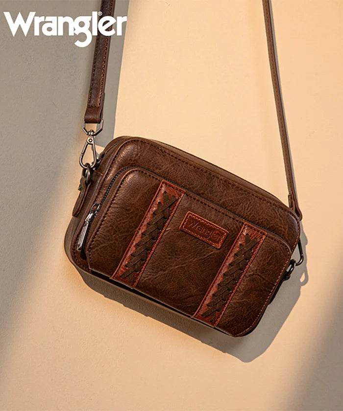 Wrangler Whipstitch Leather Crossbody Purse