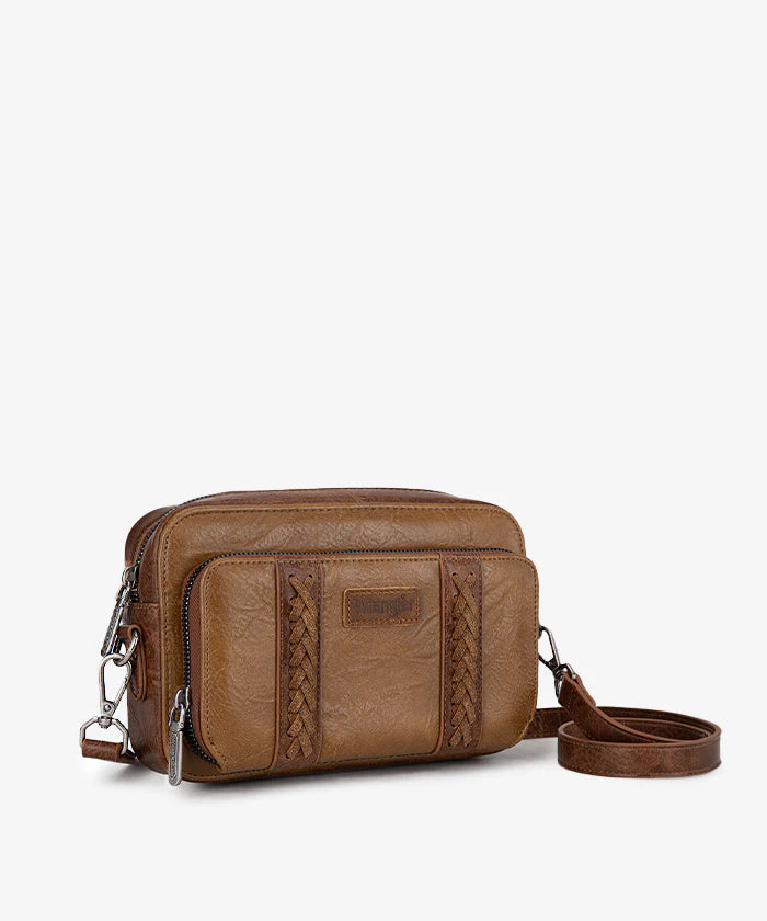 Wrangler Whipstitch Leather Crossbody Purse