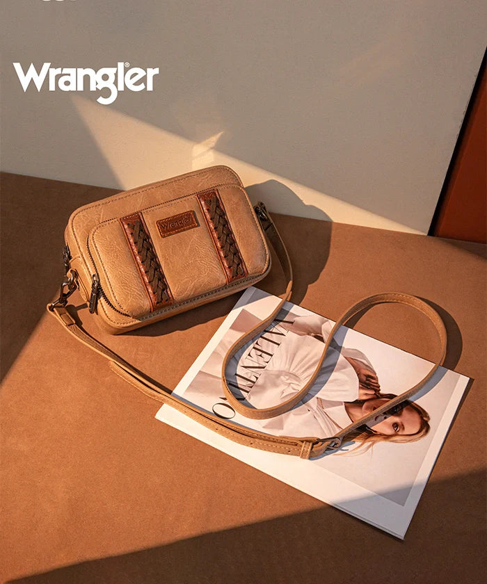 Wrangler Whipstitch Leather Crossbody Purse