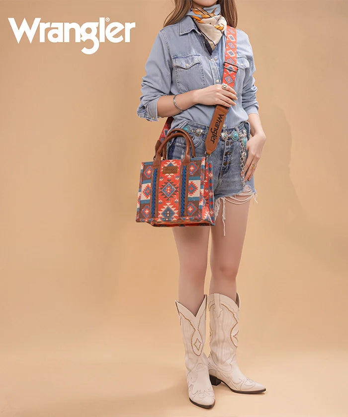 Wrangler Aztec Pattern Dual Sided Print Tote Bag