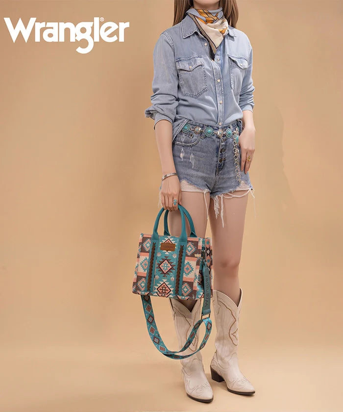 Wrangler Aztec Pattern Dual Sided Print Tote Bag