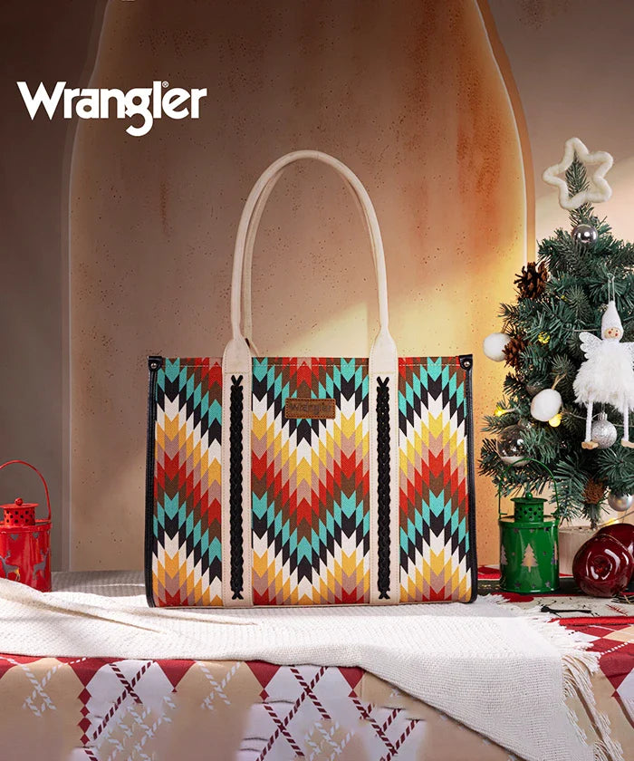 Wrangler Southwestern Pattern Concealed Carry Wide Tote Collection