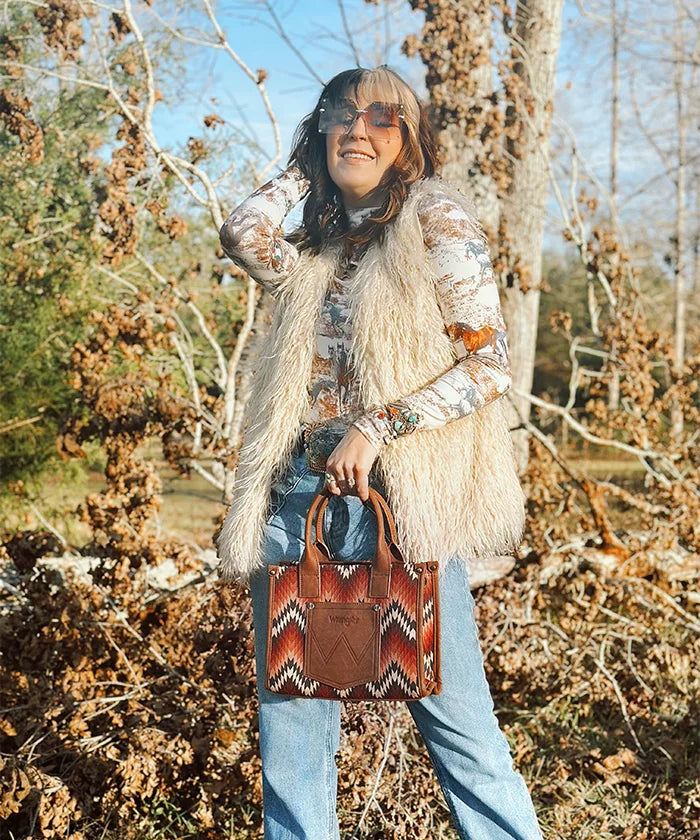 Wrangler Southwestern Pattern Concealed Carry Wide Tote Collection