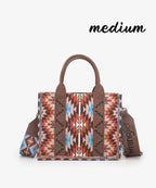 Wrangler Aztec Print Whipstitch Canvas Tote Bag Collection