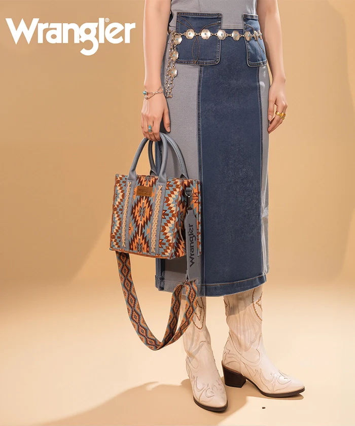 Wrangler All-Over Aztec Print Canvas Tote Bag