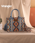 Wrangler All-Over Aztec Print Canvas Tote Bag