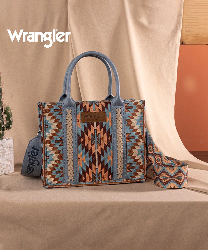 Wrangler All-Over Aztec Print Canvas Tote Bag