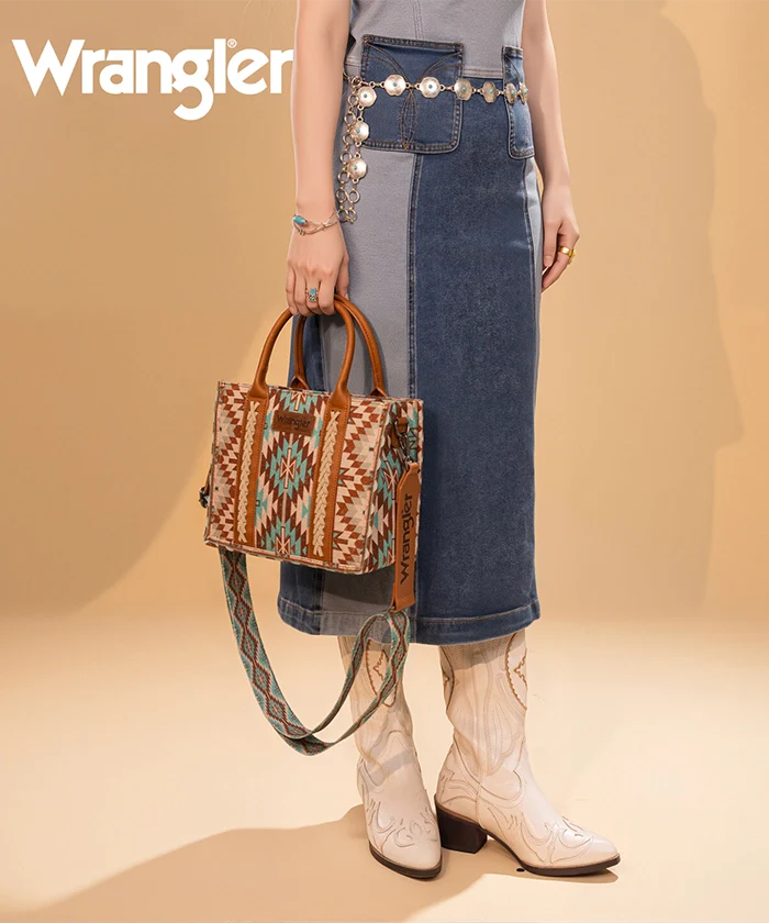 Wrangler All-Over Aztec Print Canvas Tote Bag