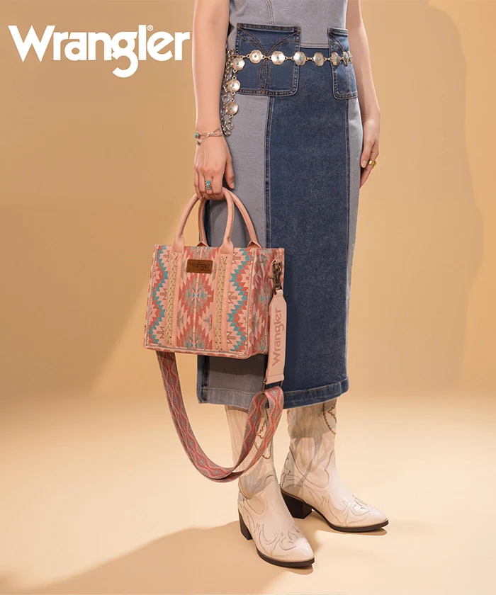 Wrangler All-Over Aztec Print Canvas Tote Bag