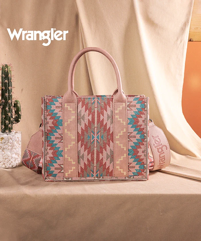 Wrangler All-Over Aztec Print Canvas Tote Bag