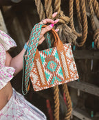 Wrangler Aztec Print Whipstitch Canvas Tote Bag Collection