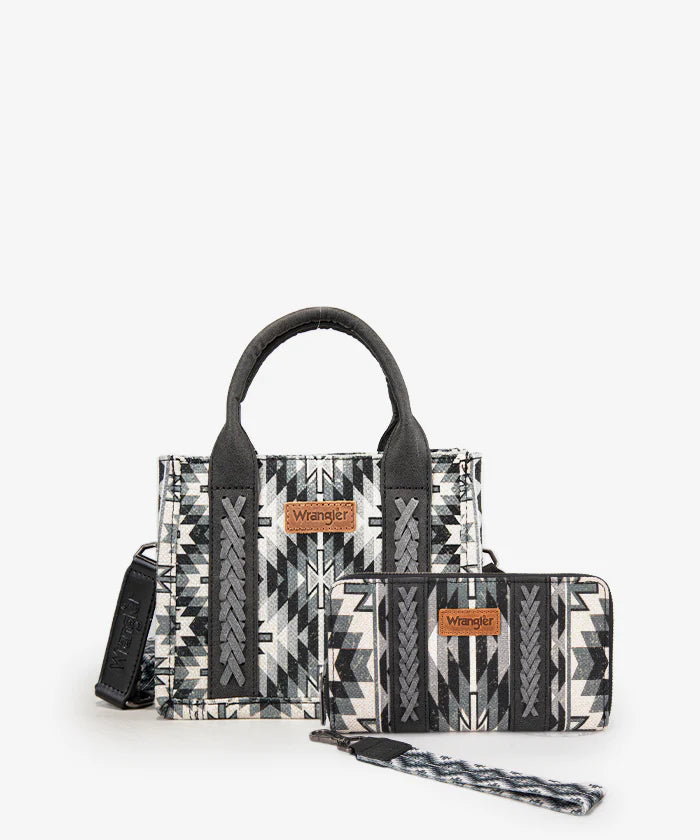 Wrangler Aztec Print Whipstitch Canvas Tote Bag Collection