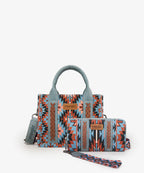 Wrangler Aztec Print Whipstitch Canvas Tote Bag Collection