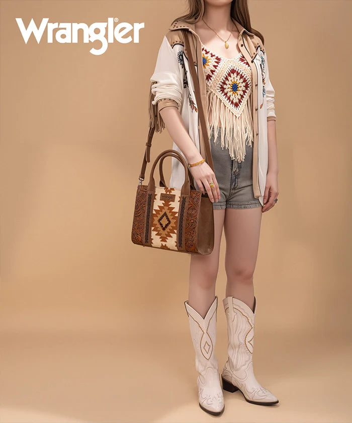 Wrangler Tooled Aztec Knitted Concealed Carry Tote Collection