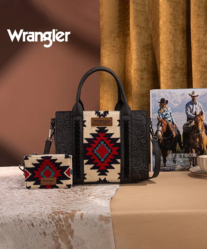 Wrangler Tooled Aztec Knitted Concealed Carry Tote Collection