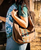 Wrangler Aztec Embroidered Wide Hobo Bag