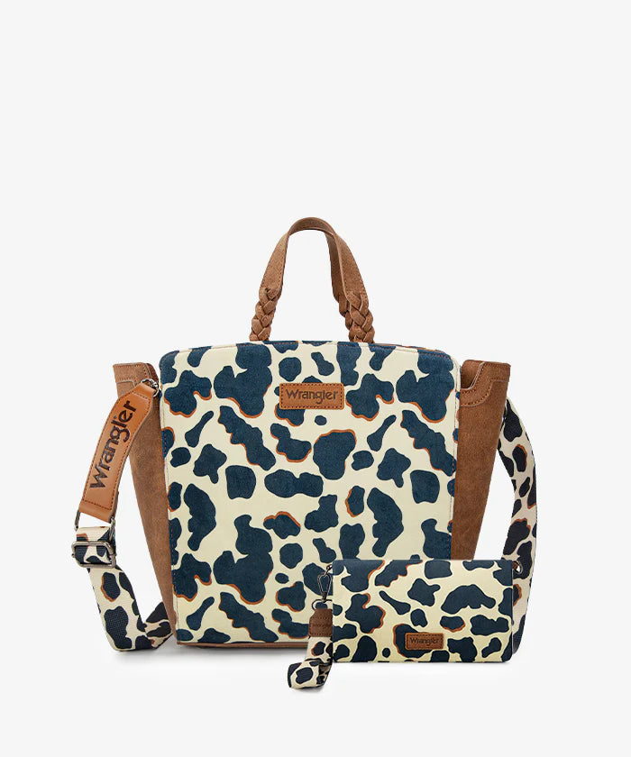 Wrangler All-over Cow Print Wide Tote Bag Collection