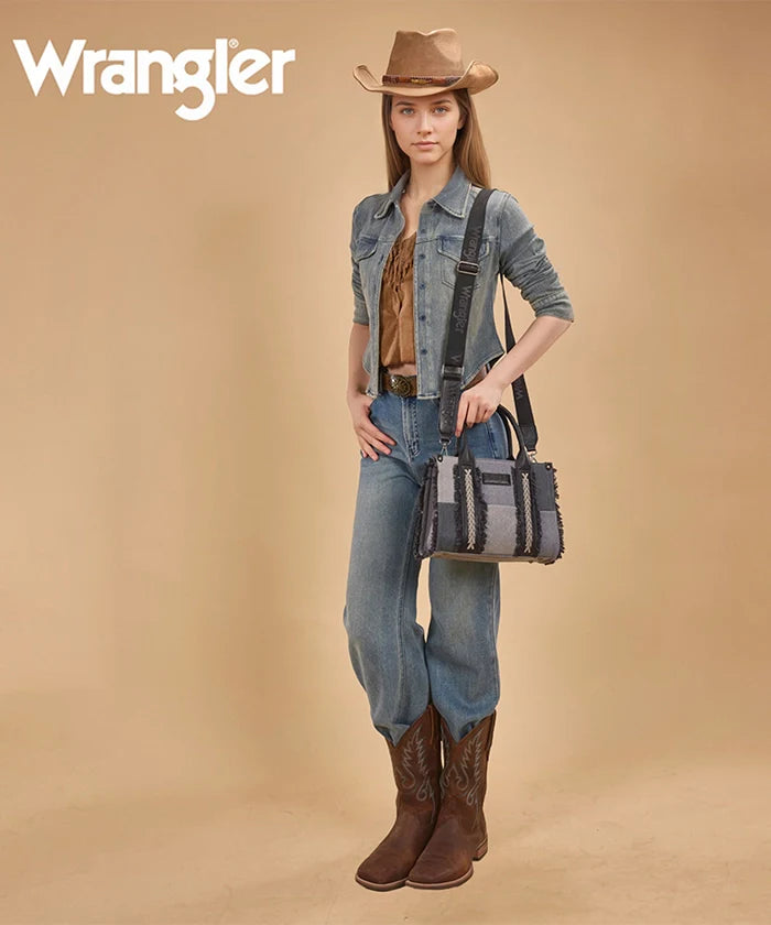 Wrangler Canvas Braided Fringe Tote Bag