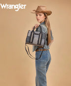 Wrangler Canvas Braided Fringe Tote Bag