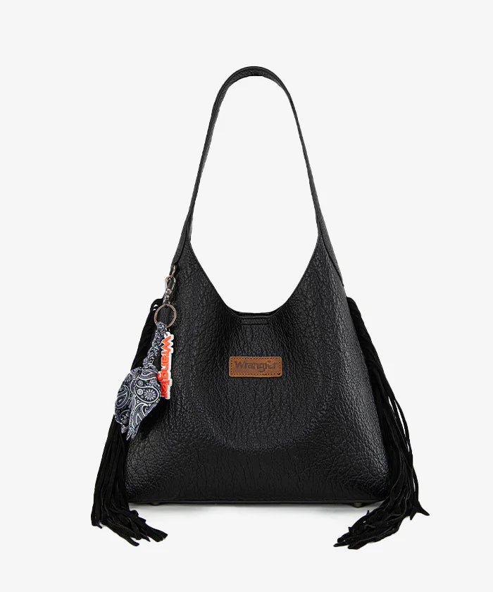 Wrangler Textured Fringe Hobo Bag