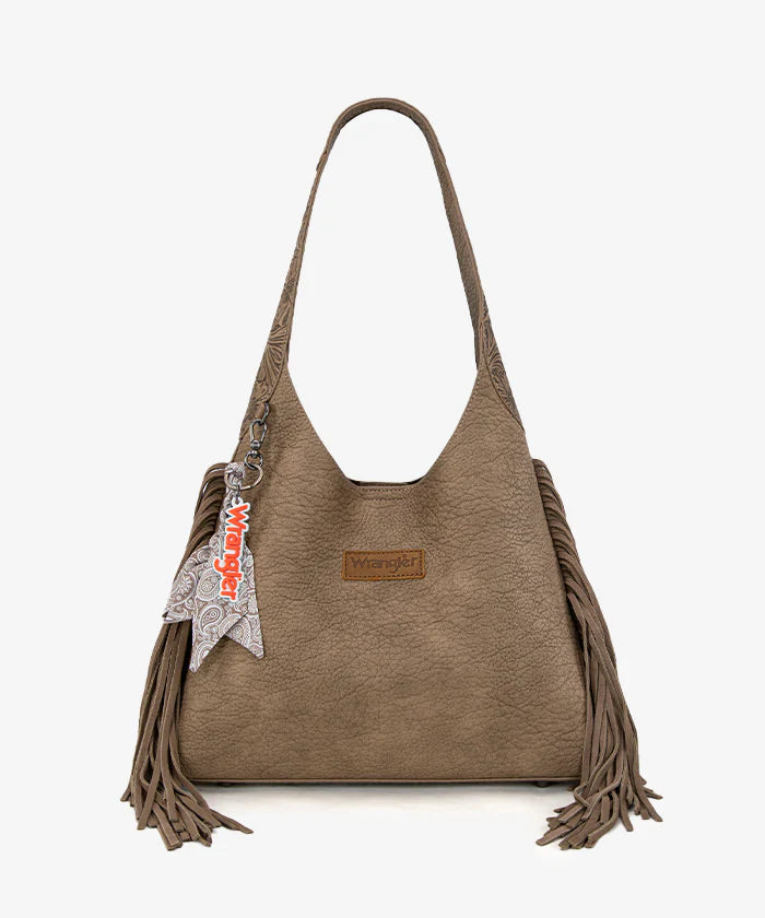 Wrangler Textured Fringe Hobo Bag