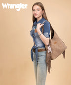 Wrangler Textured Fringe Hobo Bag