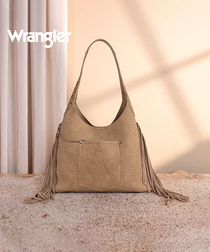 Wrangler Textured Fringe Hobo Bag