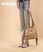 Wrangler Textured Fringe Hobo Bag