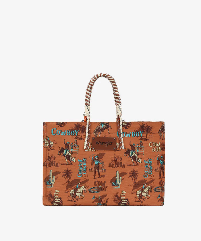 Wrangler Cowboy Print Tote Bag