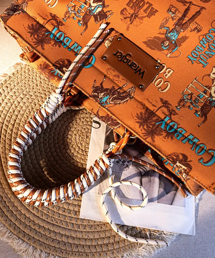 Wrangler Cowboy Print Tote Bag