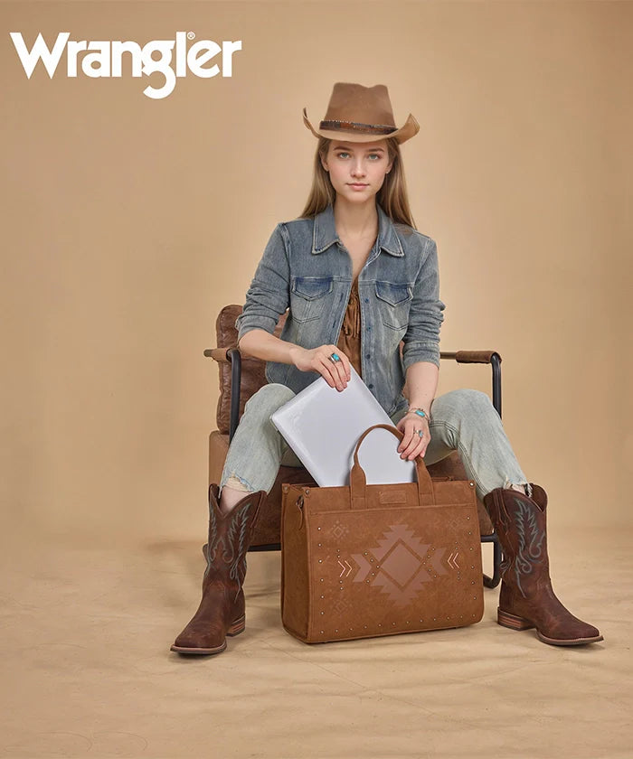 Wrangler Aztec Studded Tote Bag Collection