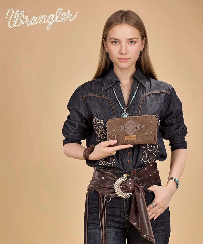 Wrangler Aztec Studded Tote Bag Collection