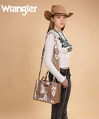Wrangler Cow Print Rope Handle Tote Bag