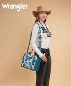 Wrangler Cow Print Rope Handle Tote Bag